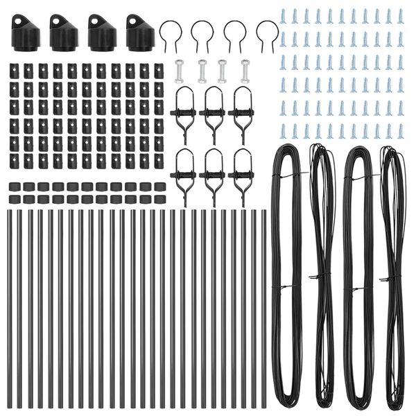 vidaXL Ker&iacute;t&eacute;soszlop 26 pcs Sz&uuml;rke 3,2 x 3,2 x 100 cm
