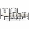 vidaXL fekete f&eacute;m &aacute;gykeret fej- &eacute;s l&aacute;bt&aacute;ml&aacute;val 183 x 213 cm