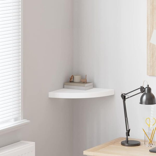 vidaXL feh&eacute;r MDF lebegő sarokpolc 35 x 35 x 3,8 cm