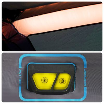 vidaXL 10 személyes világoskék gyorskioldó LED-es családi sátor