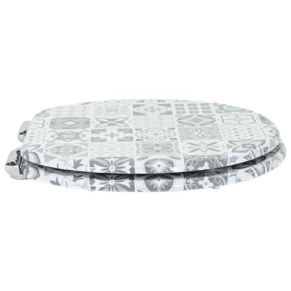 vidaXL L&aacute;gy z&aacute;r&oacute;d&aacute;s&uacute; WC &uuml;lőke K&eacute;k &eacute;s feh&eacute;r porcel&aacute;n 44 x 38 cm MDF lap