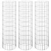 vidaXL 3 db k&ouml;r alak&uacute; horganyzott ac&eacute;l gabion magas&aacute;gy&aacute;s &Oslash;30 x 100 cm