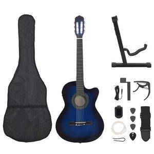 vidaXL 12 darabos 6 h&uacute;ros k&eacute;k western git&aacute;rszett hangsz&iacute;nszab&aacute;lyz&oacute;val