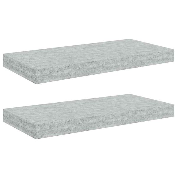 vidaXL 2 db betonsz&uuml;rke MDF lebegő fali polc 50 x 23 x 3,8 cm