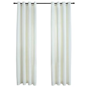 vidaXL 2 db kr&eacute;msz&iacute;nű b&aacute;rsony s&ouml;t&eacute;t&iacute;tőf&uuml;gg&ouml;ny gyűrűkkel 140 x 175 cm
