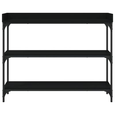 vidaXL fekete tálalóasztal polcokkal 100 x 30 x 80 cm