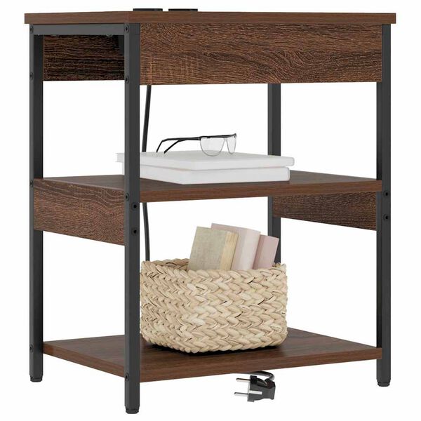 vidaXL &Eacute;jjeliszekr&eacute;ny 2 pcs Barna T&ouml;lgy 41 x 31 x 51 cm Faanyag