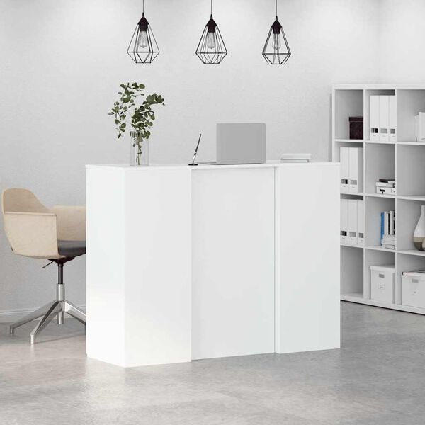 vidaXL recepciós pult fehér 135x50x103,5 cm szerelt fa