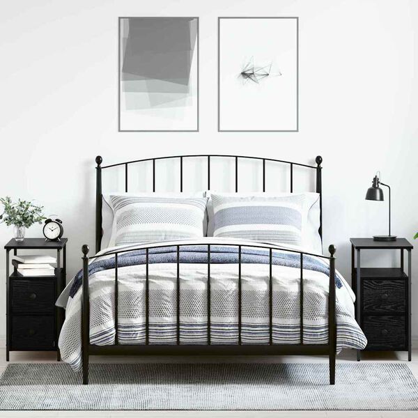 vidaXL &Eacute;jjeliszekr&eacute;ny 2 pcs Musta tammi 30 x 60 x 60 cm Faanyag