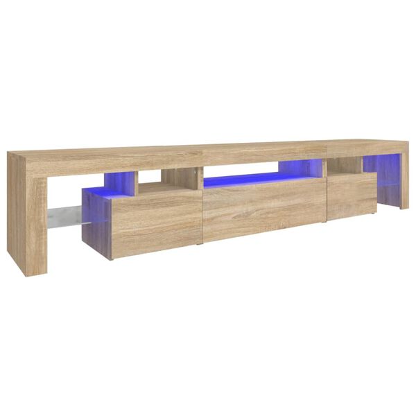 vidaXL sonoma tölgy színű TV-szekrény LED-lámpákkal 215x36,5x40 cm