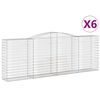 vidaXL 6 db íves horganyzott vas gabion kosár 400x50x140/160 cm