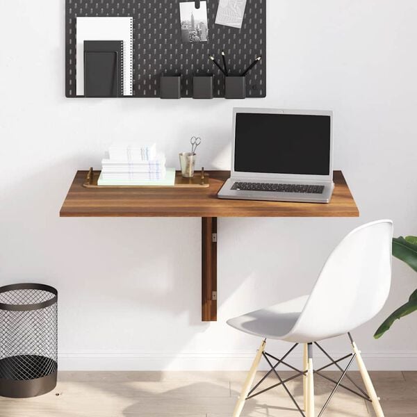 vidaXL barna tölgy szerelt fa összecsukható fali asztal 100x60x56 cm