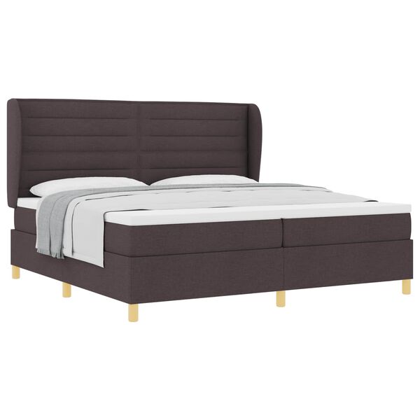 vidaXL Boxspring &aacute;gy matraccal S&ouml;t&eacute;tsz&uuml;rke 90x190 cm Sz&ouml;vet s&ouml;t&eacute;tbarna