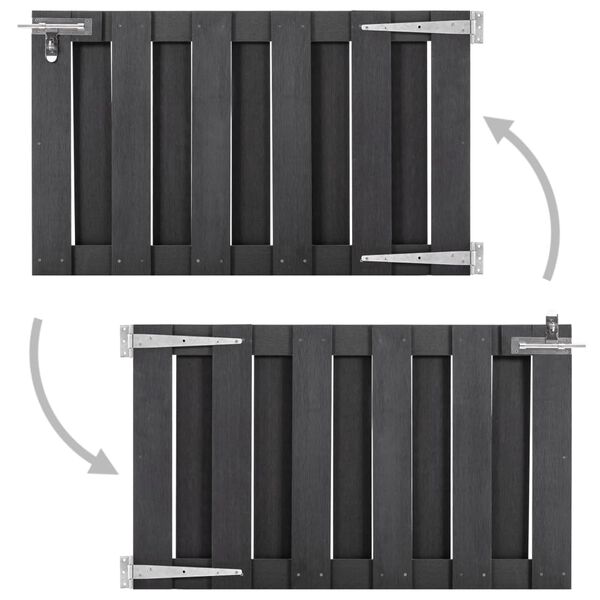 vidaXL szürke WPC kertkapu 100 x 60 cm