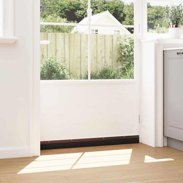 vidaXL Csavaros Ajt&oacute; Kefe Z&aacute;r 12 pcs Barna 100 cm Alum&iacute;nium &ouml;tv&ouml;zet