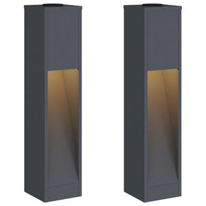 vidaXL Napelemes LED &Uacute;tjelző L&aacute;mpa 2 db Meleg feh&eacute;r 18 x 18 x 80 cm