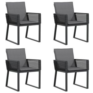vidaXL 4 db fekete polyrattan kerti sz&eacute;k p&aacute;rn&aacute;val