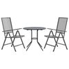 vidaXL 3 részes antracit porszórt acél dönthető kerti székszett