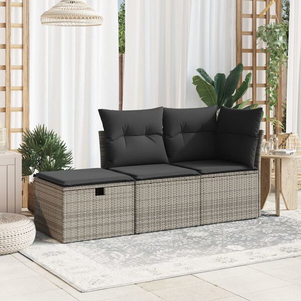 vidaXL sz&uuml;rke polyrattan kerti sz&eacute;k p&aacute;rn&aacute;val 55 x 55 x 37 cm