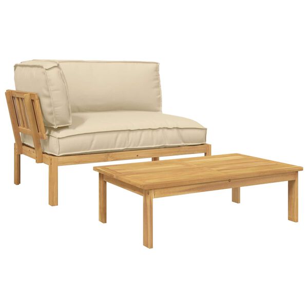 vidaXL Kanap&eacute; Szett p&aacute;rn&aacute;val Egysz&iacute;nű 2 pcs B&eacute;zs T&ouml;m&ouml;r Ak&aacute;cfa