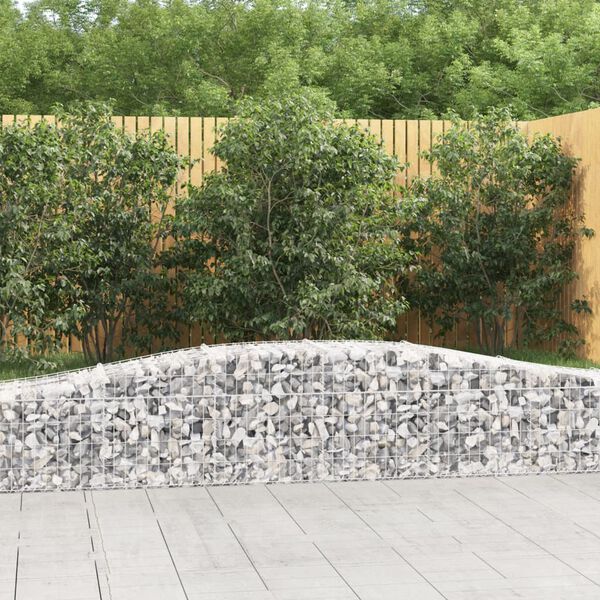 vidaXL 6 db &iacute;ves horganyzott vas gabion kos&aacute;r 400x50x40/60 cm