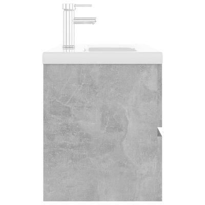 vidaXL betonszürke forgácslap mosdószekrény beépített mosdókagylóval