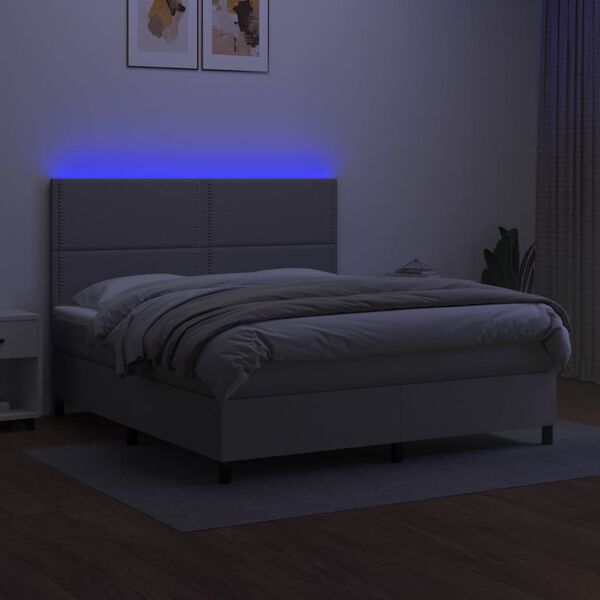 vidaXL vil&aacute;gossz&uuml;rke sz&ouml;vet rug&oacute;s &eacute;s LED-es &aacute;gy matraccal 160x200 cm