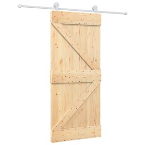 vidaXL Cs&uacute;sz&oacute; ajt&oacute; 90 x 210 cm T&ouml;m&ouml;r Fenyőfa Term&eacute;szetes &eacute;s Feh&eacute;r