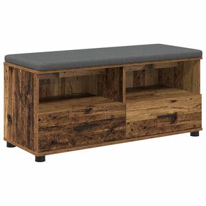 vidaXL Előt&eacute;r pad &Ouml;reg fa 100 x 38 x 46 cm Műanyag Fa &eacute;s Sz&ouml;vet