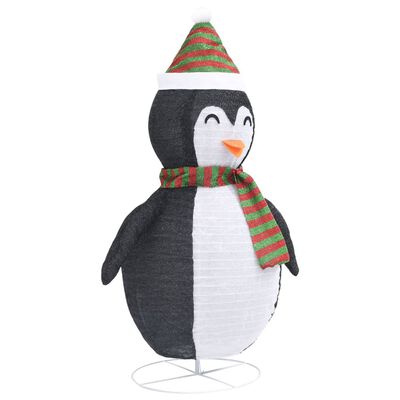 vidaXL dekoratív luxus szövet karácsonyi LED-es pingvinfigura 90 cm