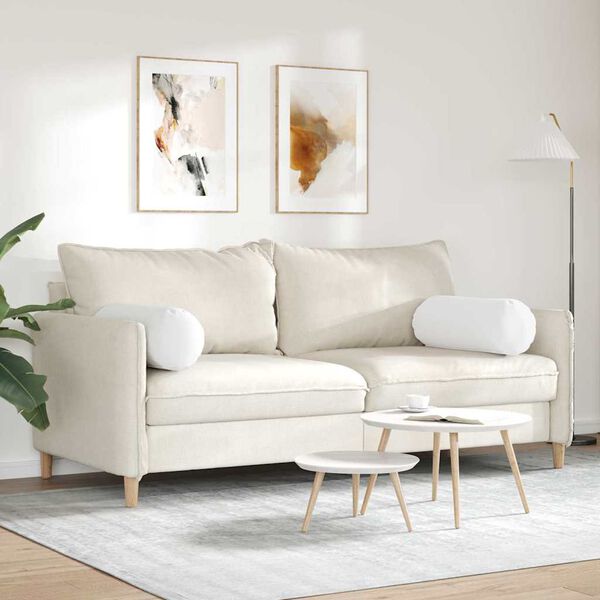 vidaXL Hengerpárnák 2 pcs Fehér Ø 25 x 70 cm szövet