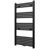 Fekete f&uuml;rdőszobai egyenes t&ouml;r&ouml;lk&ouml;zőtart&oacute; k&ouml;zponti fűt&eacute;ssel 600x1160mm