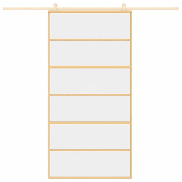 vidaXL aranysz&iacute;nű &aacute;tl&aacute;tsz&oacute; ESG &uuml;veg &eacute;s alum&iacute;nium tol&oacute;ajt&oacute; 102,5x205 cm