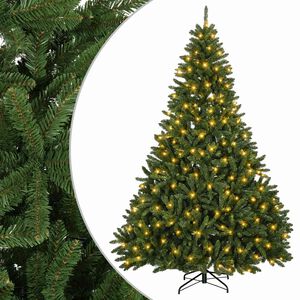 vidaXL Műanyag Hajtogat&oacute;s Kar&aacute;csonyfa 270 cm 600 LED Meleg feh&eacute;r