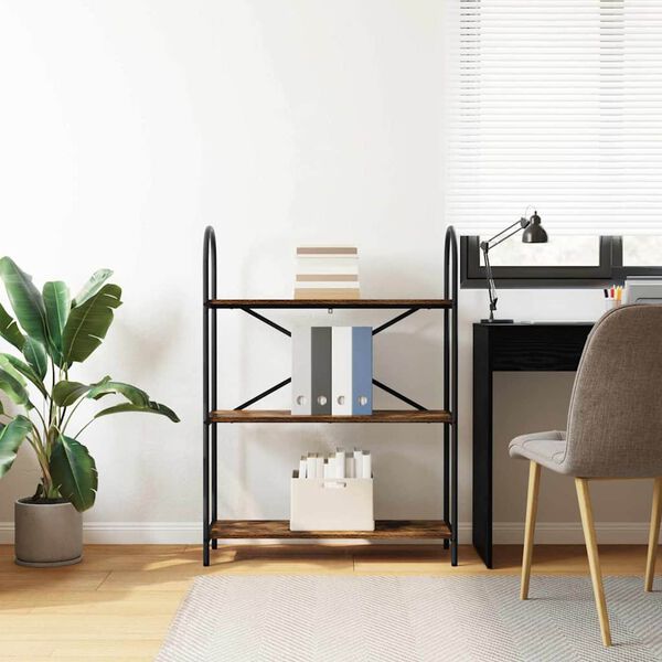 vidaXL K&ouml;nyvespolc F&uuml;st&ouml;lt t&ouml;lgy 80 x 30 x 109 cm Faanyag