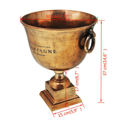 vidaXL győzelmi kupa pezsgőhűtő vörösréz barna