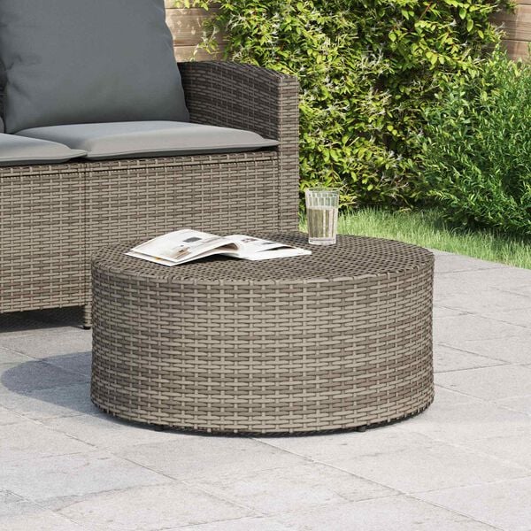 vidaXL K&uuml;lt&eacute;ri K&aacute;v&eacute;z&oacute; Asztalok Sz&uuml;rke &Oslash; 68 x 30 cm Rattan