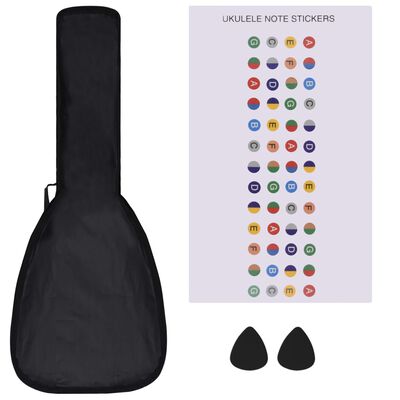 vidaXL természetes soprano ukulele készlet táskával gyerekeknek 21"