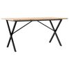 vidaXL t&ouml;m&ouml;r fenyőfa &eacute;s ac&eacute;l &eacute;tkezőasztal X-v&aacute;zzal 140x80x75,5 cm