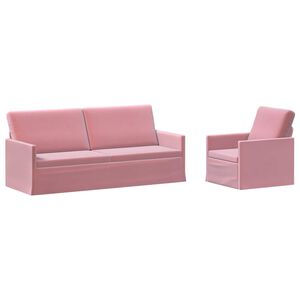 vidaXL Kanap&eacute; Szett 2 pcs R&oacute;zsasz&iacute;n B&aacute;rsony