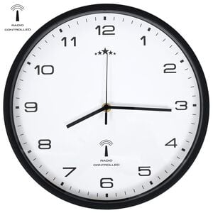 vidaXL feh&eacute;r &eacute;s fekete r&aacute;di&oacute;vez&eacute;relt fali&oacute;ra kvarcszerkezettel 31 cm