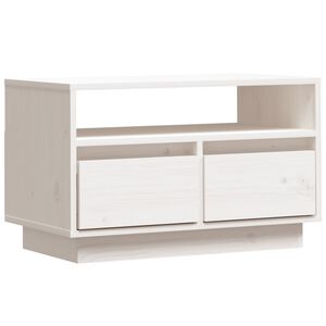 vidaXL feh&eacute;r t&ouml;m&ouml;r fenyőfa TV-szekr&eacute;ny 60x35x37 cm