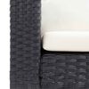 vidaXL egyszemélyes fekete polyrattan kerti kanapé párnákkal