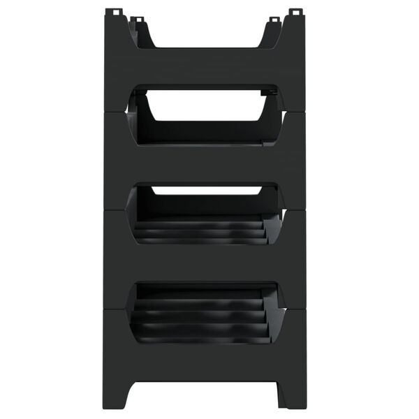 vidaXL fekete rakásolható polipropilén bortartó állvány 24 palacknak