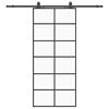 vidaXL fekete ESG &uuml;veg tol&oacute;ajt&oacute; f&eacute;mszerelv&eacute;ny-szettel 90x205 cm
