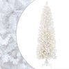 vidaXL Mű Karcs&uacute; Kar&aacute;csonyi Fa 180 cm 300 LED Meleg feh&eacute;r PVC &eacute;s f&eacute;m