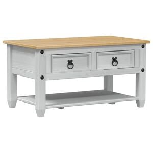 vidaXL Doh&aacute;nyz&oacute;asztal fi&oacute;kkal Feh&eacute;r 85 x 50 x 45 cm T&ouml;m&ouml;r fenyőfa