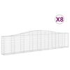 vidaXL 8 db &iacute;ves horganyzott vas gabion kos&aacute;r 400x30x80/100 cm