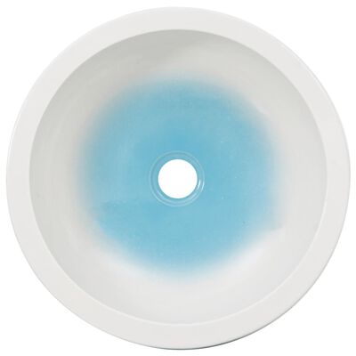 vidaXL fehér-kék kerámia kerek asztali mosdó Φ41 x 14 cm