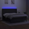 vidaXL fekete sz&ouml;vet rug&oacute;s &eacute;s LED-es &aacute;gy matraccal 160x200 cm